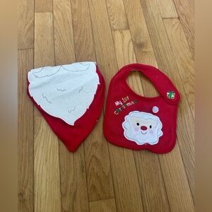 Carter's Red and White Holiday Bib Set